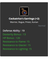 Cockatrice's Earrings +2 (DUAL)