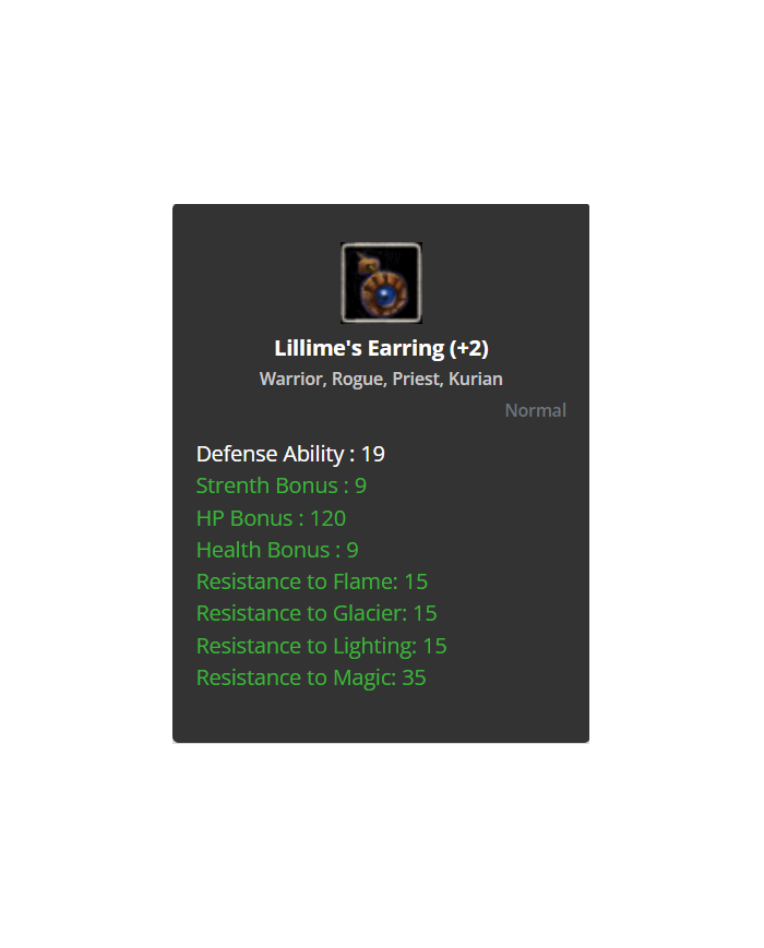 Lillime's Earring +2