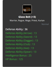 +3 Glass Belt