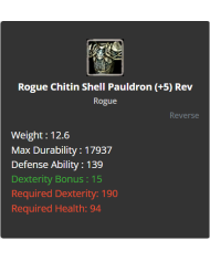 +8 Warrior Chitin Shell Set