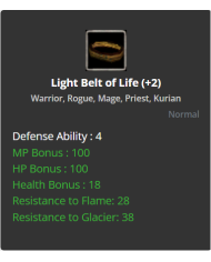 +2 Light Belt of Life