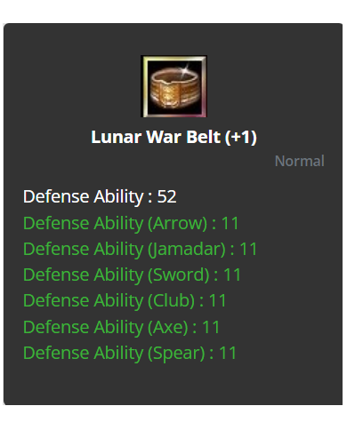 Lunar War Belt +1