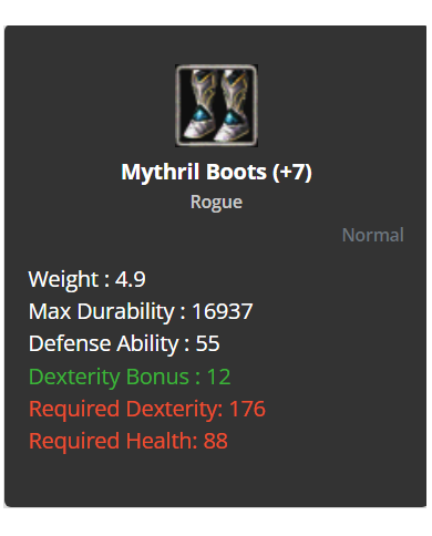 +7 Rogue Mythrill Set