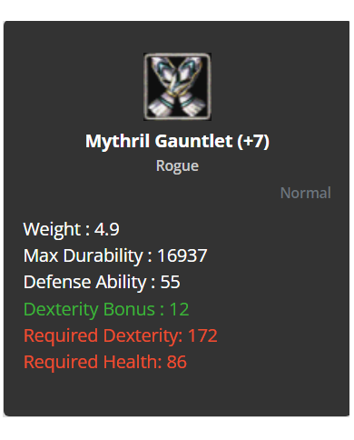 +7 Rogue Mythrill Set