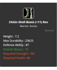 +9 Warrior Chitin Shell Set