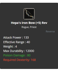 HEPA'S IRON BOW +8 (REVERSE +5)