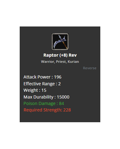 +8 Reverse Raptor